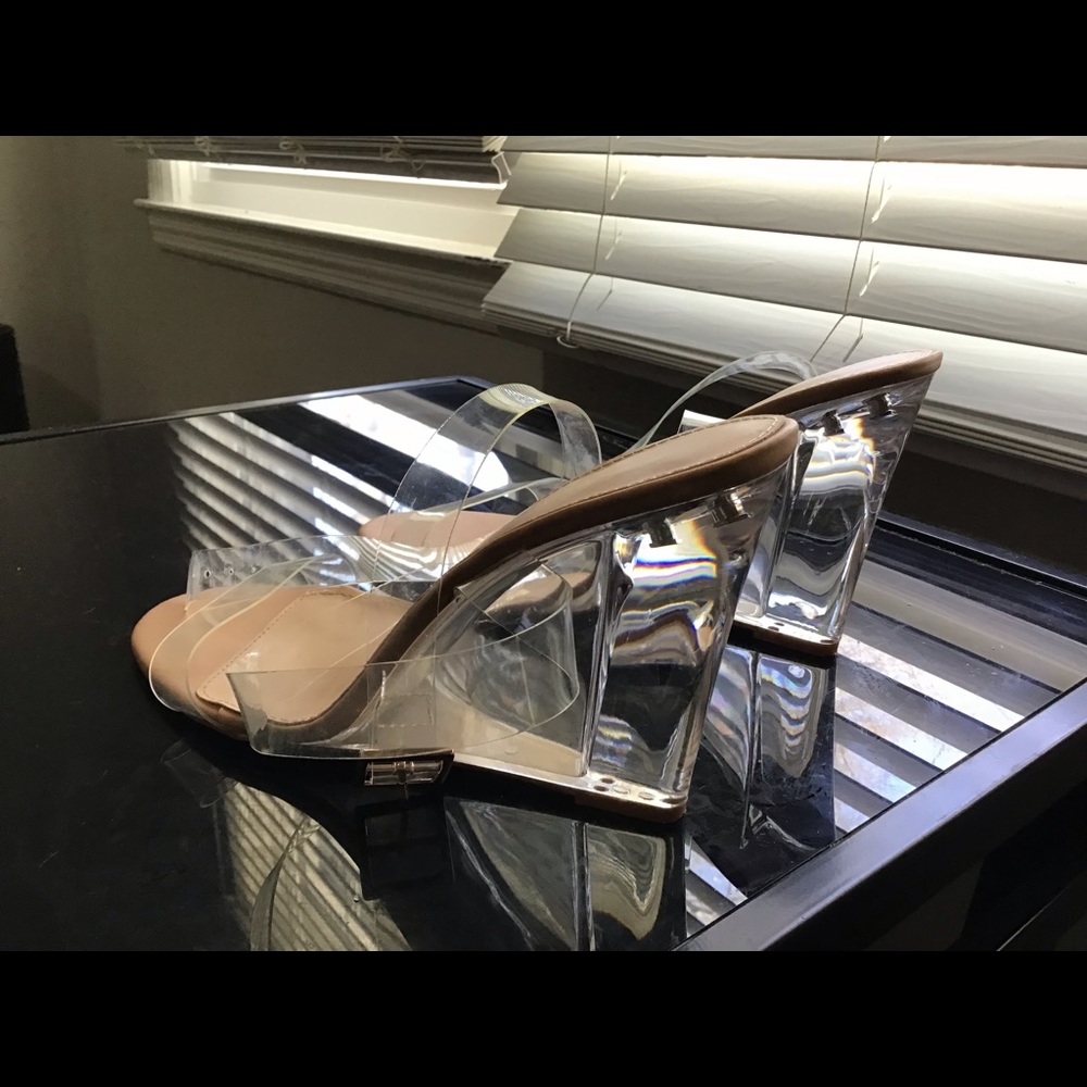 Hanna transparent strappy heel.